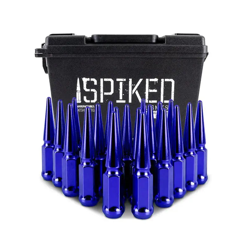 Mishimoto Steel Spiked Lug Nuts M12x1.5 20pc Set - Blue - Wheel and Tire Accessories