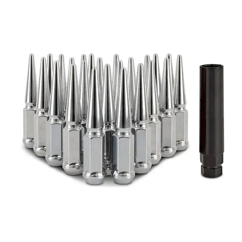Mishimoto Steel Spiked Lug Nuts M14 x 1.5 24pc Set Chrome - Wheel and Tire Accessories