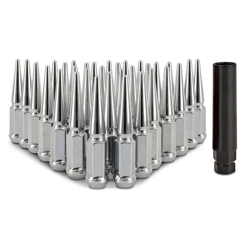 Mishimoto Steel Spiked Lug Nuts M14 x 1.5 32pc Set Chrome - Wheel and Tire Accessories
