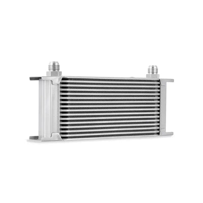 Silver Mishimoto Universal 16-Row Oil Cooler for better engine cooling