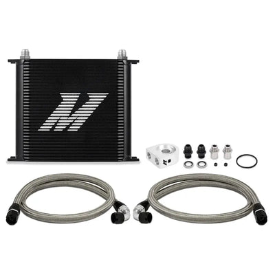 Mishimoto Universal Oil Cooler Kit 34-Row Black with braided hoses for better cooling
