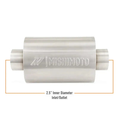 Mishimoto Universal Resonator with 2.5in Inlet/Outlet - Brushed - Exhaust