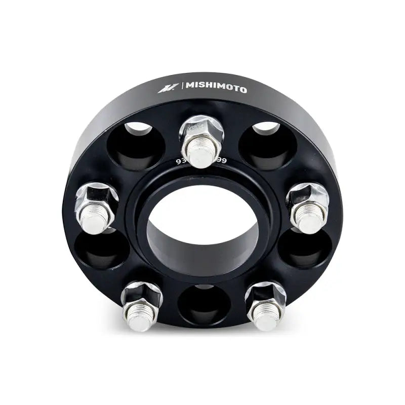 Black wheel spacer with silver bolts for mishimoto wheel spacers and upgrades