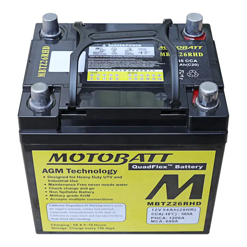Battery Mbtz26rhd Sealed Factory Activated - MOTOBATT