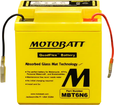 Battery Mbt6n6 Sealed Factory Activated - MOTOBATT