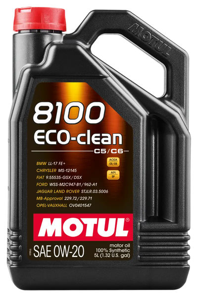Motul 5L Synthetic Engine Oil 8100 0W20 Eco-Clean - Truck & Automotive