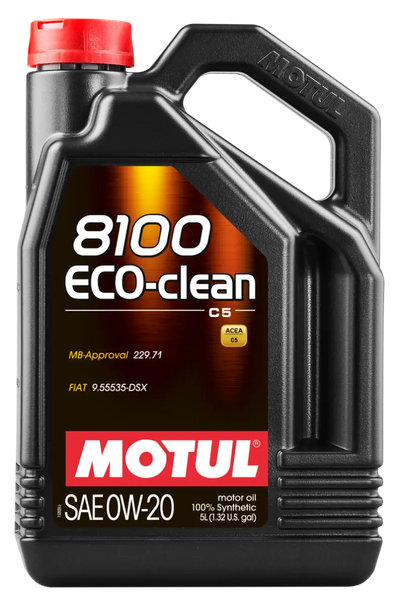 Motul 5L Synthetic Engine Oil 8100 0W20 Eco-Clean - Truck & Automotive