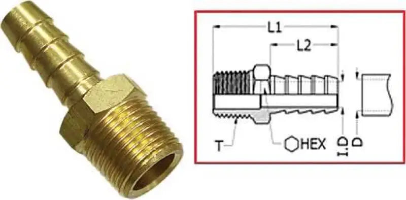 MR-07304 3/8 Pipe To 3/8 Hose Barb Fitt