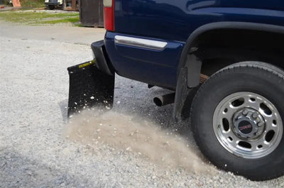 Mud Flap Cut-To-Fit 24 x Inch; 3 Inch Receiver Mount System With 2 Flaps; Flat; Rock Tamers Logo; Matte Black;