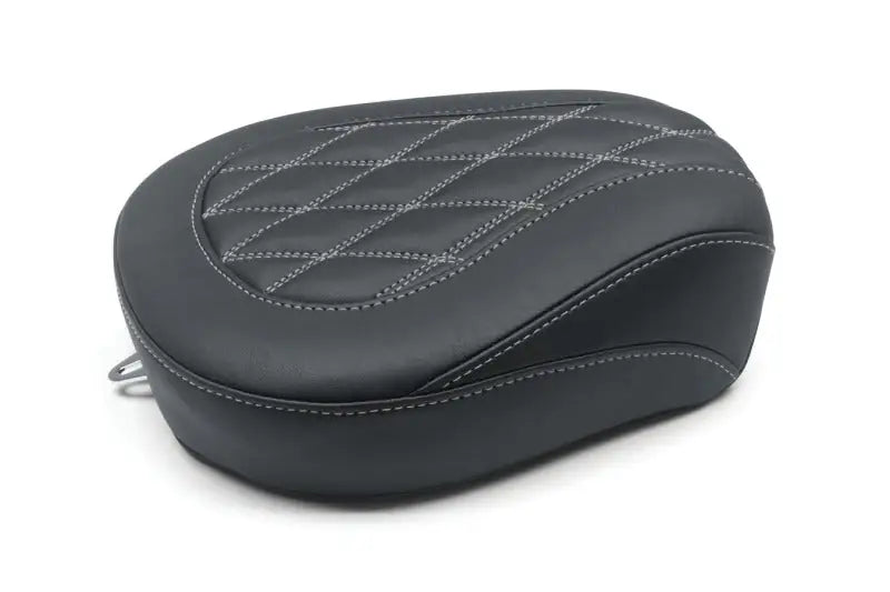 Mustang 08-21 Harley Wide Tripper FL Touring Passenger Seat w/Grey Diamond Stitch - Black - Mustang Motorcycle