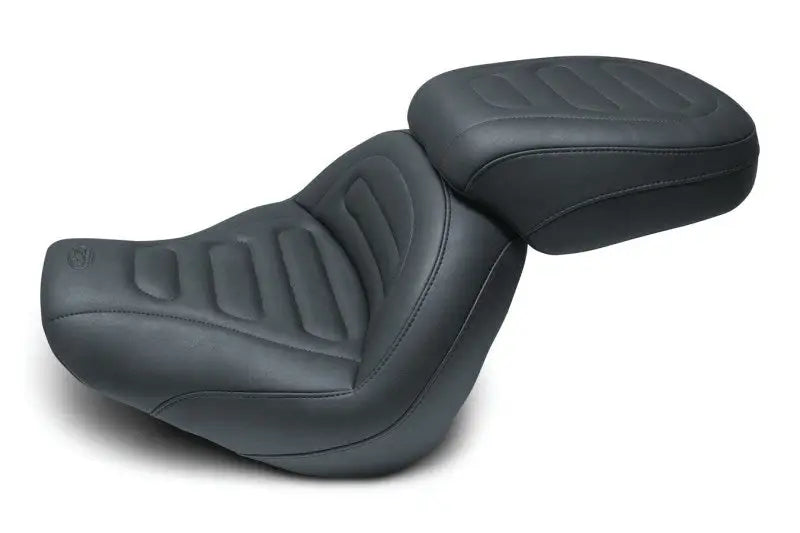 Mustang 18-21 Harley Fat Bob Standard Touring Solo Seat Trapezoid- Black - 75887