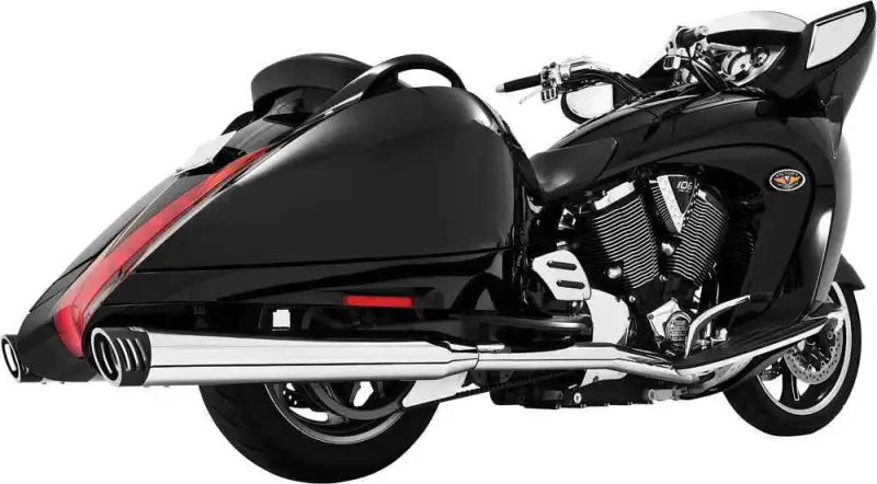 MV00017 Duals W/4" Muffler Chrome/Blac Cross Co Tour Crossroads Le