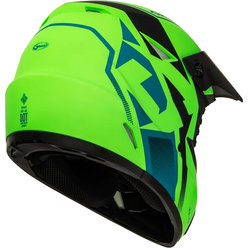 GMAX Mx 46 Compound Helmet Matte Hi Vis Green/Blk/Blue Xs for Powersports