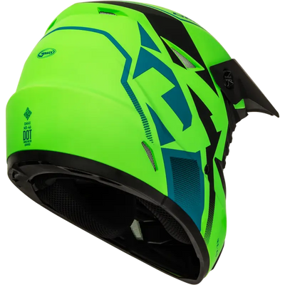GMAX Mx 46 Compound Helmet Matte Hi Vis Green/Blk/Blue Ys for Powersports