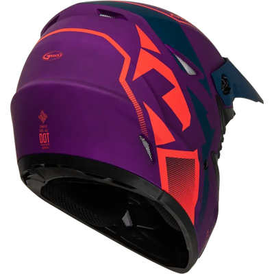 GMAX Mx 46 Compound Helmet Matte Purple/Coral/Blue Lg for Powersports