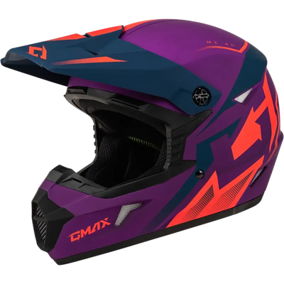 Mx 46 Compound Helmet Matte Purple/Coral/Blue Yl 