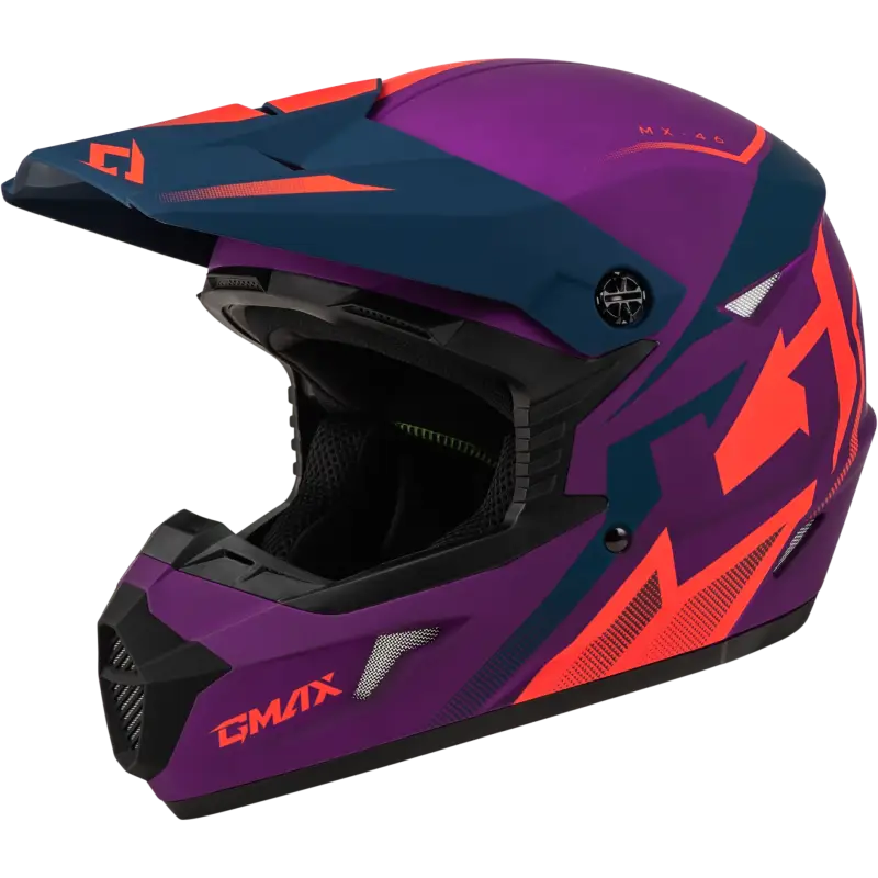Mx 46 Compound Helmet Matte Purple/Coral/Blue Yl 
