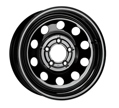 Black steel wheel with circular cutouts for MX660865BDX1CHDBX Taskmaster steel dual boxed rims