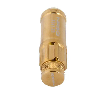 NRG 700 Series M12 X 1.25 Steel Lug Nut w/Dust Cap Cover Set 21 Pc w/Locks & Socket - Chrome Gold 