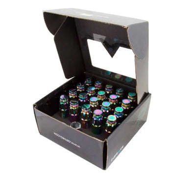 NRG NRG 700 Series M12 X 1.5 Steel Lug Nut w/Dust Cap Cover Set 21 Pc w/Locks & Lock Socket - Neochrome