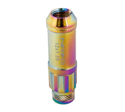 NRG 700 Series M12 X 1.5 Steel Lug Nut w/Dust Cap Cover Set 21 Pc w/Locks & Lock Socket - Neochrome 