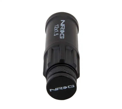 NRG 700 Series M12 X 1.5 Steel Lug Nut w/Dust Cap Cover Set 21 Pc w/Locks & Lock Socket - Black 