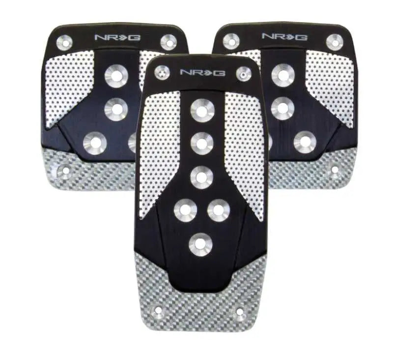 NRG Aluminum Sport Pedal M/T - Black w/Silver Carbon 