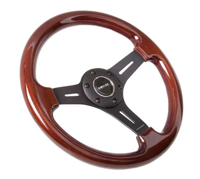 NRG Classic Wood Grain Steering Wheel (330mm) Wood Grain w/Matte Black 3-Spoke Center 