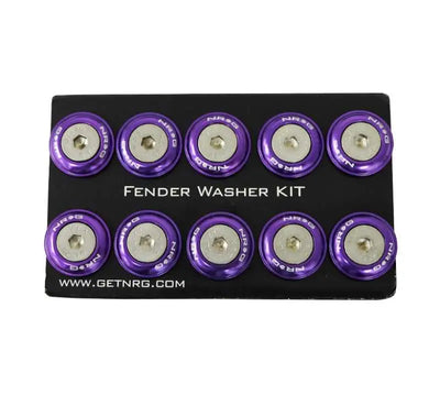 NRG NRG Fender Washer Kit w/Rivets For Plastic (Purple) - Set of 10
