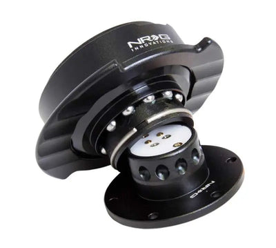 NRG Quick Release Kit Gen 2.5 - Black / Black Ring w/Finger Grooves 