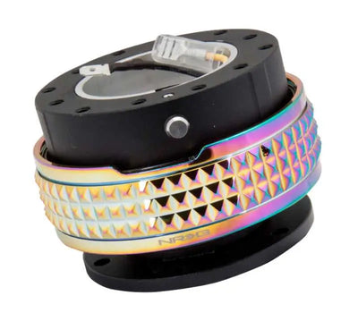 NRG NRG Quick Release Kit - Pyramid Edition - Black Body / Neochrome Pyramid Ring