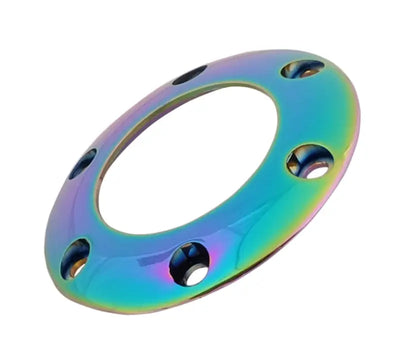 Rainbow-colored metal ring with holes for NRG Steering Wheel Horn Button Ring enhancement