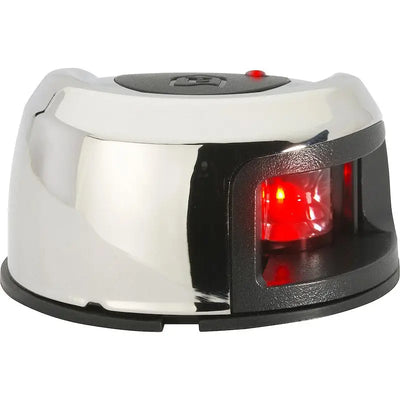 Attwood NV1012SS-1 chrome navigation light set with red lens