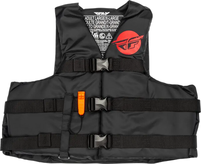 Nylon Flotation Vest Black/Red 3x - RV and Auto Parts