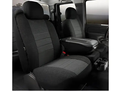 Black and gray Charc FIA OE37-69 bucket seat cover with quilted texture