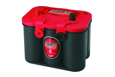 Rugged Optima Red Top battery with red caps for truck accessories