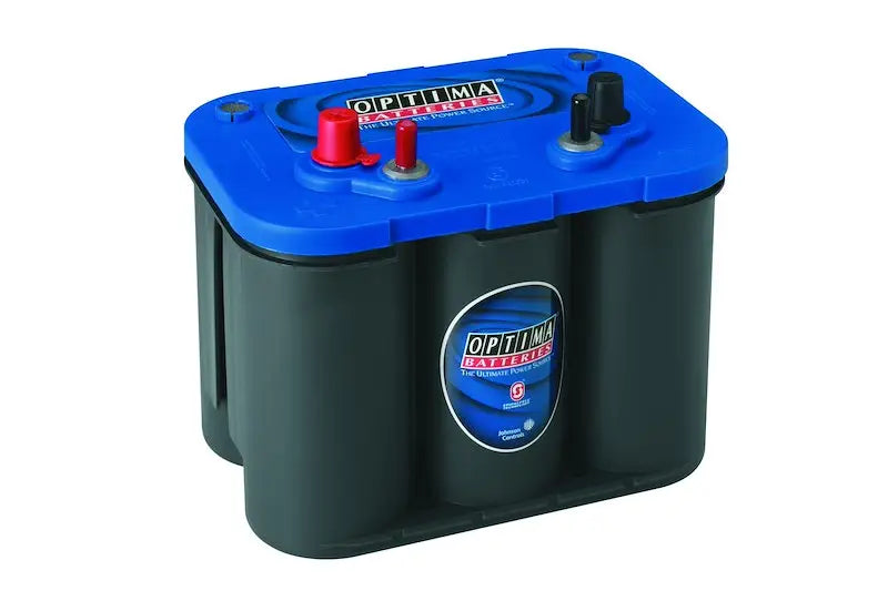 Optima Battery 34M Blue Top Grp 34 starting power battery with blue black case and red black terminals