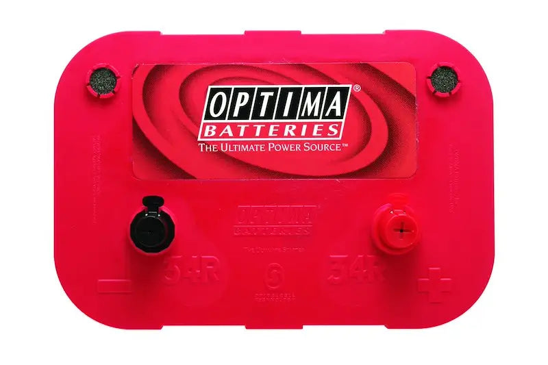 Bright red Optima Bat 34R Red Top battery with superior performance