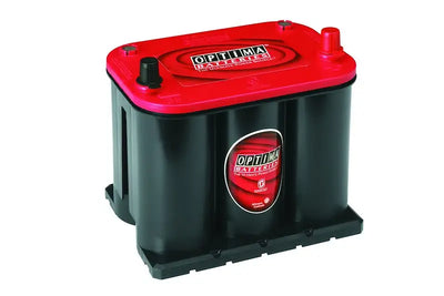 Glossy red and black Optima Battery 35 Red Top high performance deep cycle with Spiralcell technology