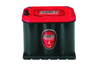Glossy red and black Optima Bat high performance battery with Spiralcell technology