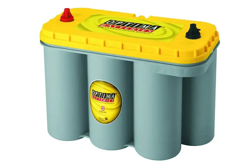 Optima D31T Yellow Top battery with gray body and red positive cap