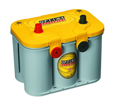 Optima Bat D3478 Yellow Top battery with gray case and red black terminal caps for unmatched performance