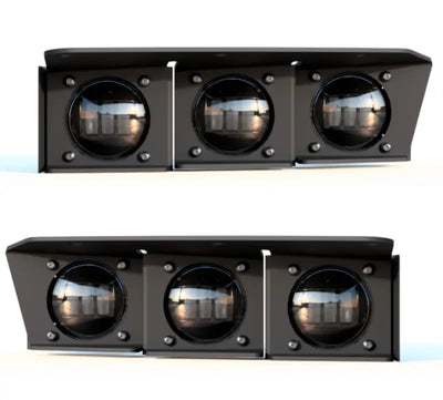 Two black triple LED fog lights from ORACLE Lighting Ford Bronco fog light kit