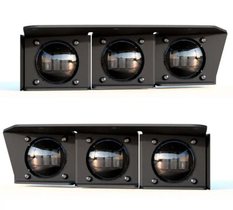 Two black triple LED fog lights from ORACLE Lighting Ford Bronco fog light kit