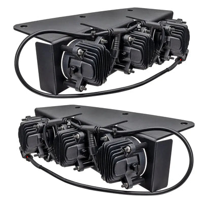 Black LED light bars with mounting brackets for Ford Bronco fog light kit upgrade