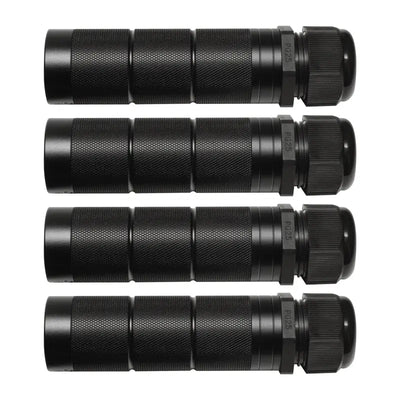 Four black metal cable glands for Oracle Lighting Fiber Optic Wheel with RGBW kit