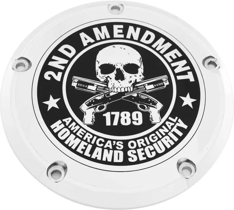 CUSTOM ENGRAVING PATR19-67 6 M8 Softail Derby Cover 2a Chrome