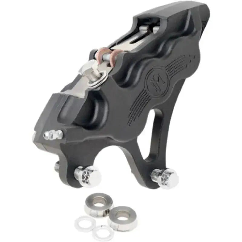 Performance Machine front 6-piston differential bore caliper in black aluminum