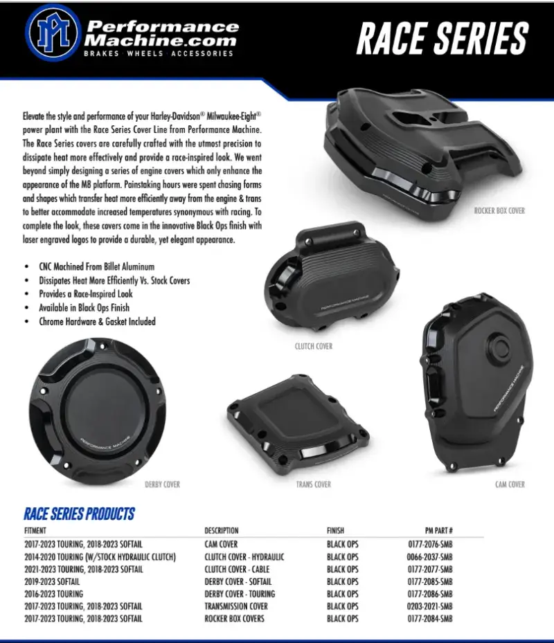 Performance Machine Race Series Clutch Slave Housing - Black Ops - Engine Components