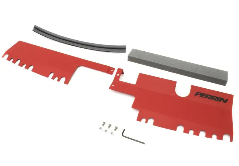Perrin 15-21 WRX/STI Radiator Shroud (With OEM Intake Scoop) - Red - Cooling